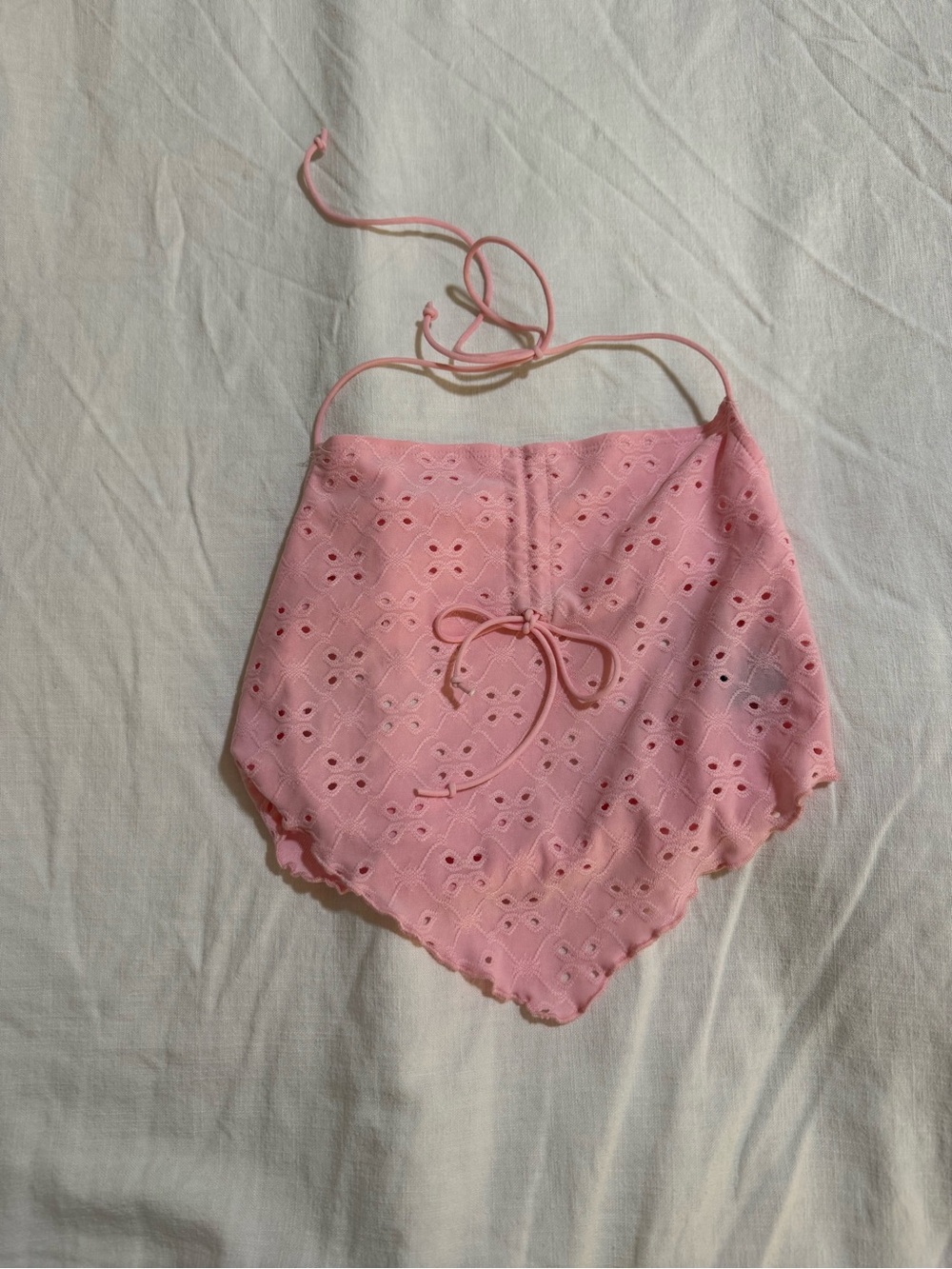 Pink Crop Halter Tank